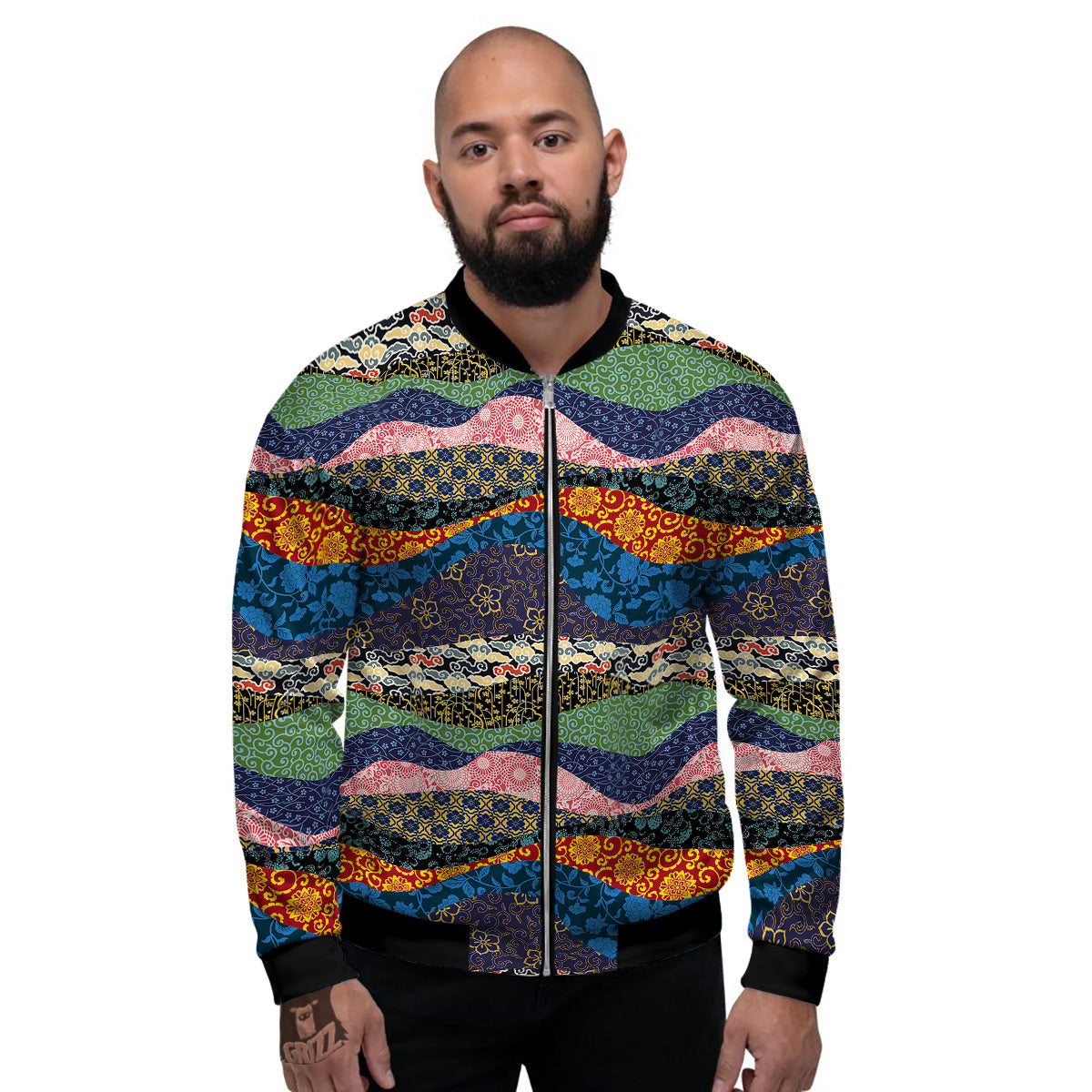 Chinese Fabric Art Print Pattern Men's Bomber Jacket – Grizzshopping chinese-fabric-art-print-pattern-men-s-bomber-jacket-grizzshopping