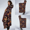 Chinese Floral Dragon Pattern Print Hooded Blanket-grizzshop