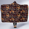 Chinese Floral Dragon Pattern Print Hooded Blanket-grizzshop