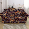 Chinese Floral Dragon Pattern Print Loveseat Cover-grizzshop