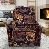 Chinese Floral Dragon Pattern Print Recliner Cover-grizzshop