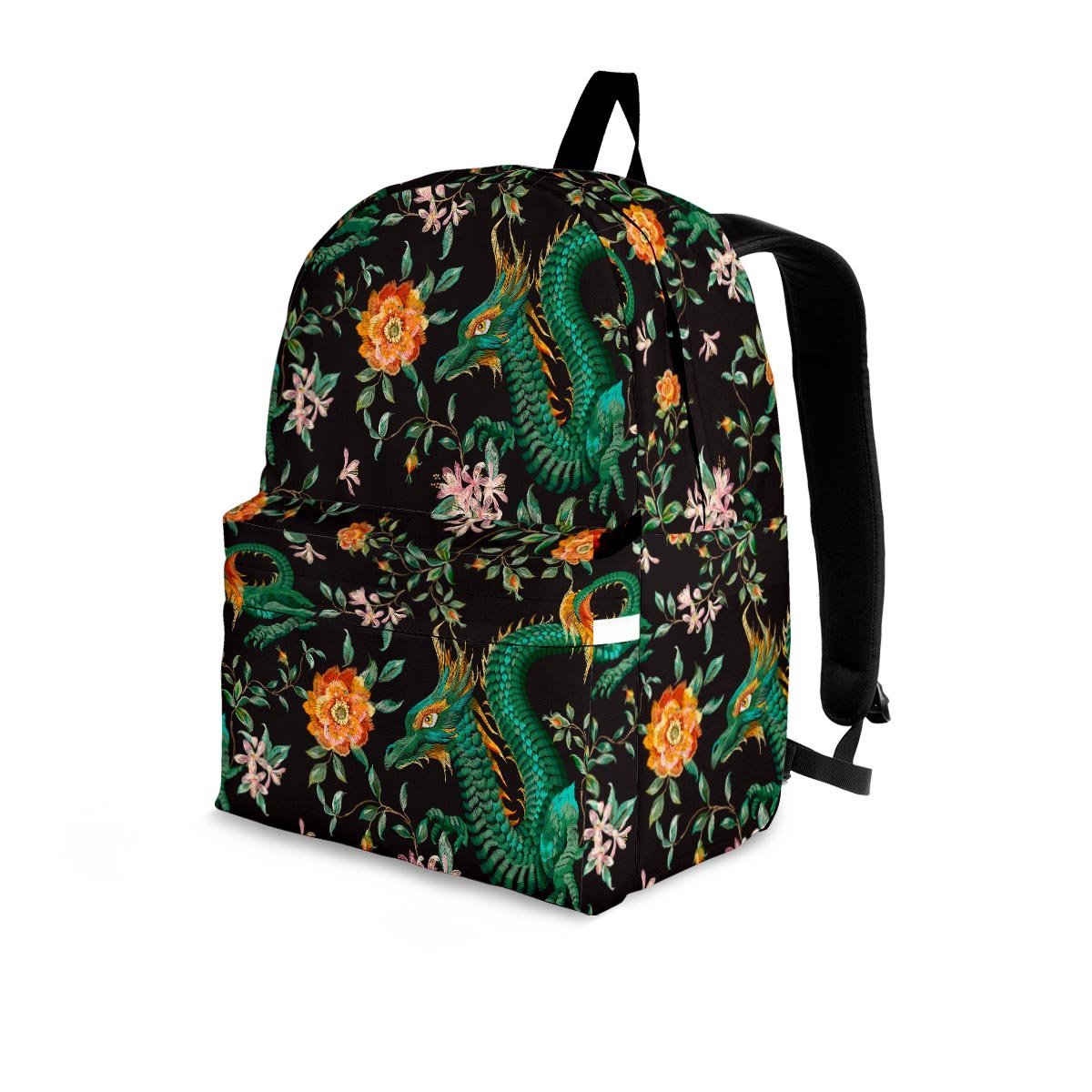 Chinese Green Dragon Print Backpack-grizzshop