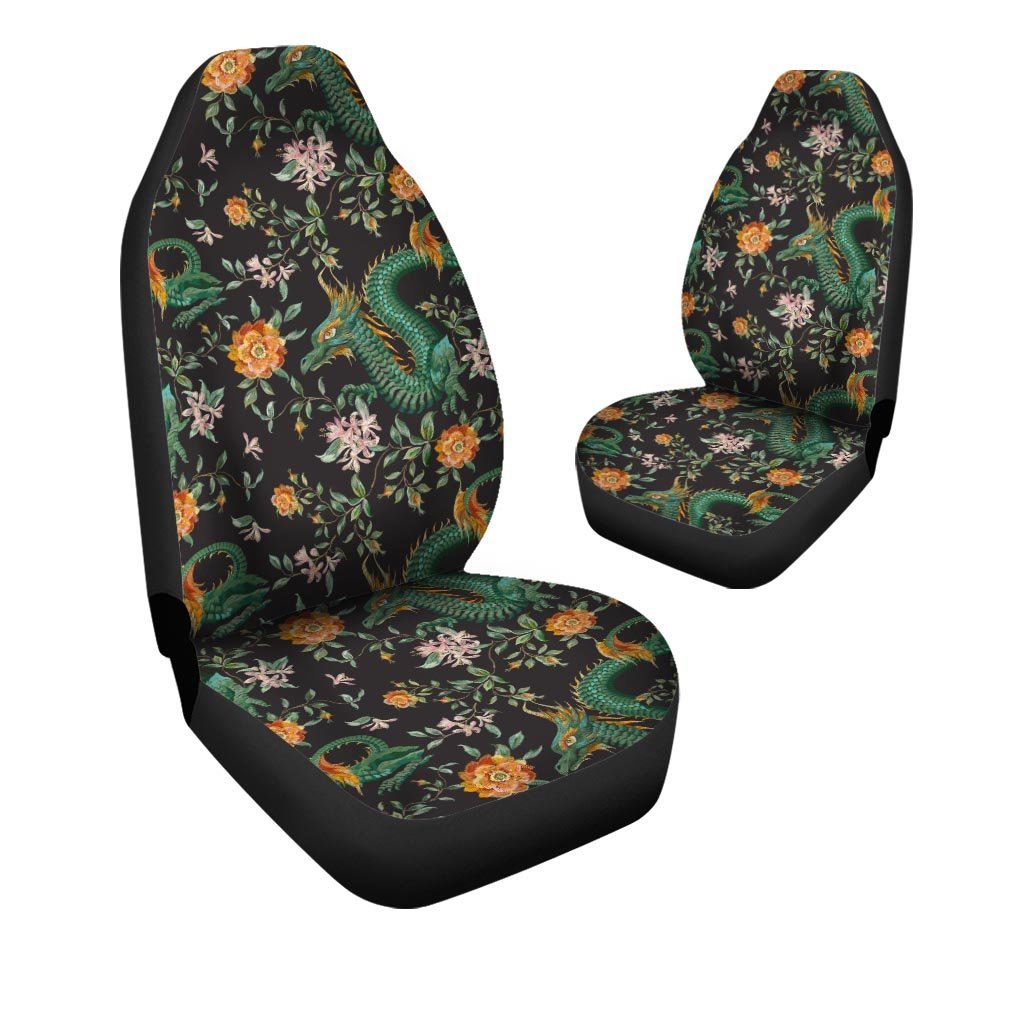 Chinese Green Dragon Print Car Seat Covers-grizzshop