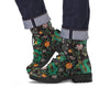 Chinese Green Dragon Print Men's Boots-grizzshop