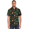 Chinese Green Dragon Print Men's Short Sleeve Shirt-grizzshop