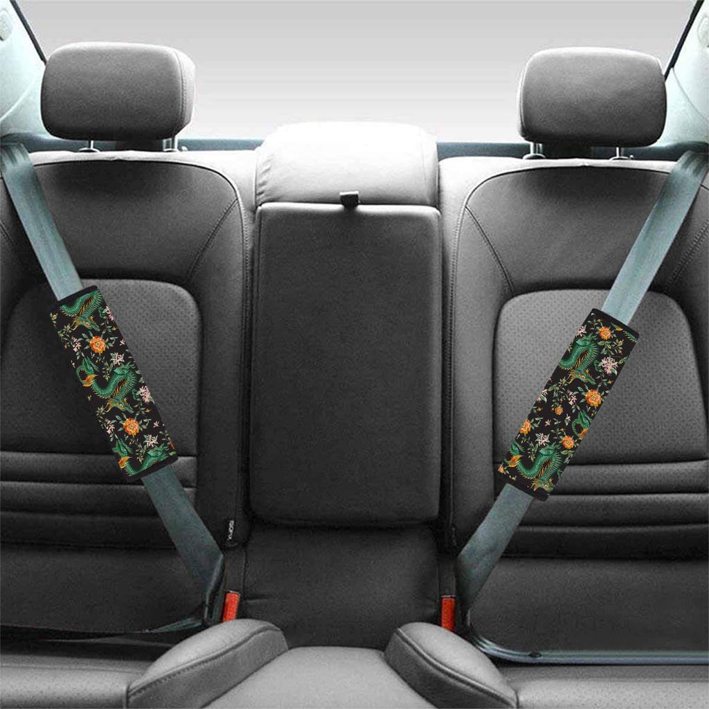 Chinese Green Dragon Print Seat Belt Cover-grizzshop