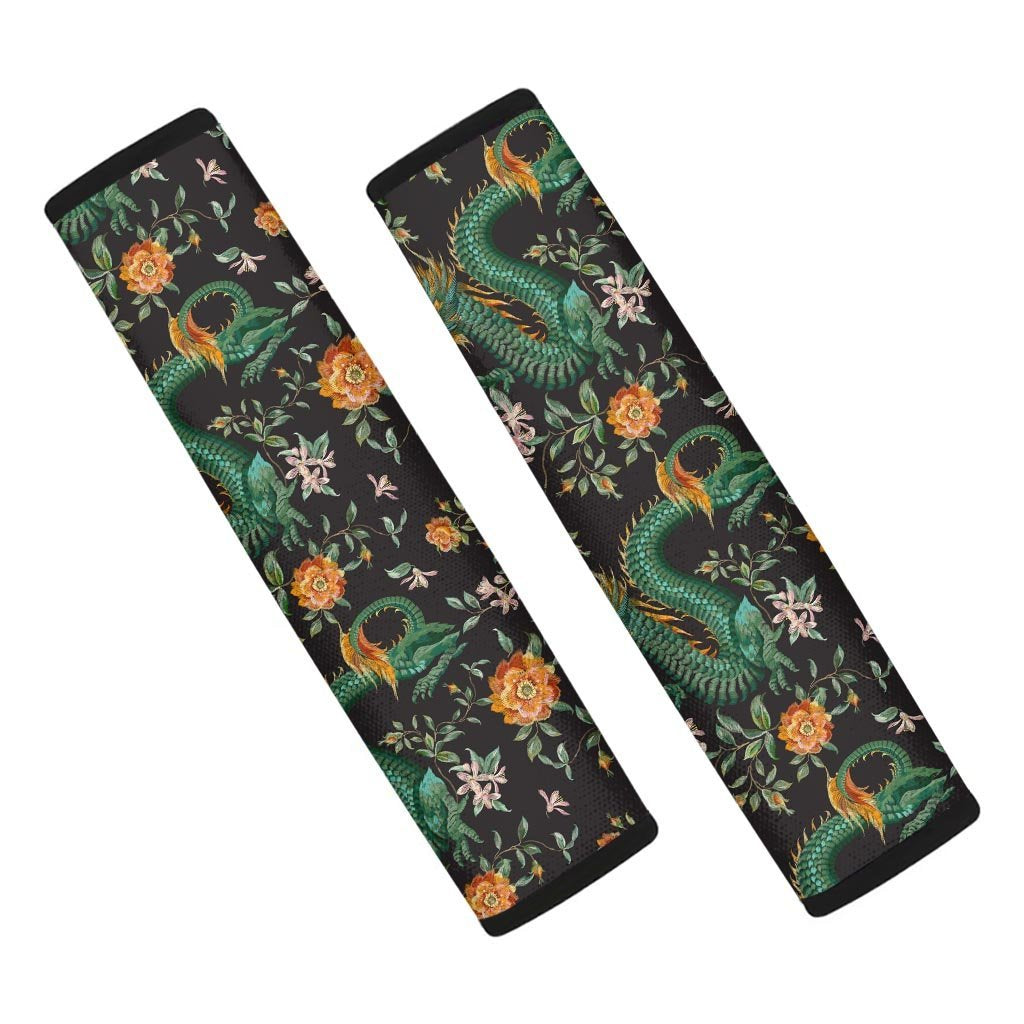 Chinese Green Dragon Print Seat Belt Cover-grizzshop