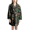 Chinese Green Dragon Print Women's Robe-grizzshop