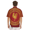 Chinese New Year Rooster Print Men's Short Sleeve Shirts-grizzshop