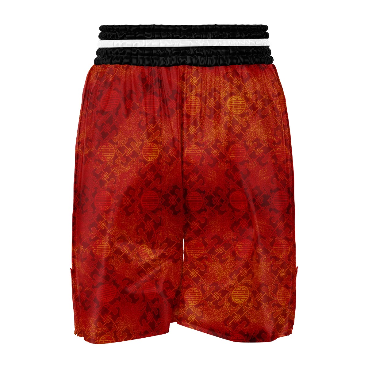 Chinese Red Print Pattern Boxing Shorts-grizzshop