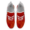 Chinese Red Print Pattern White Athletic Shoes-grizzshop