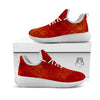 Chinese Red Print Pattern White Athletic Shoes-grizzshop