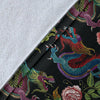 Chinese Rose Dragon Pattern Print Blanket-grizzshop