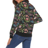 Chinese Rose Dragon Pattern Print Women Casual Bomber Jacket-grizzshop