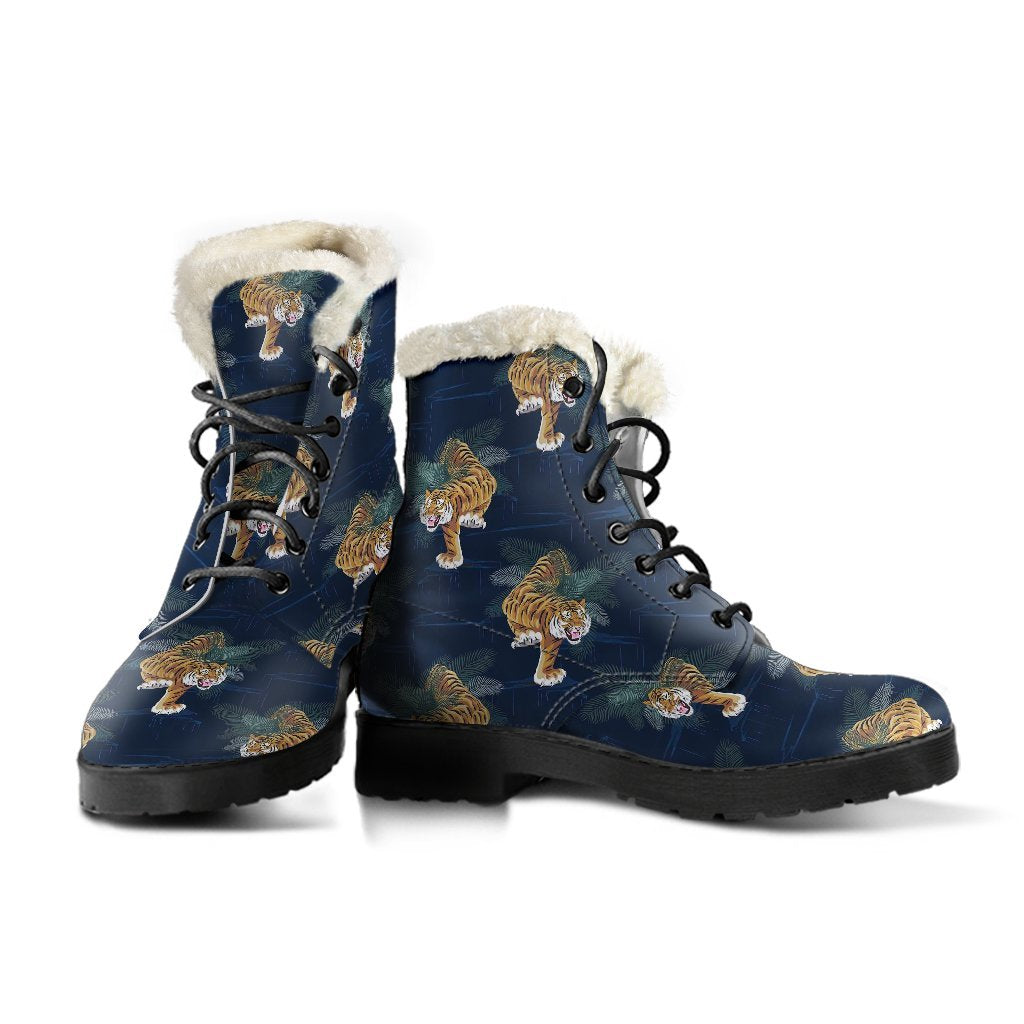 Chinese Tiger Pattern Print Comfy Winter Boots-grizzshop