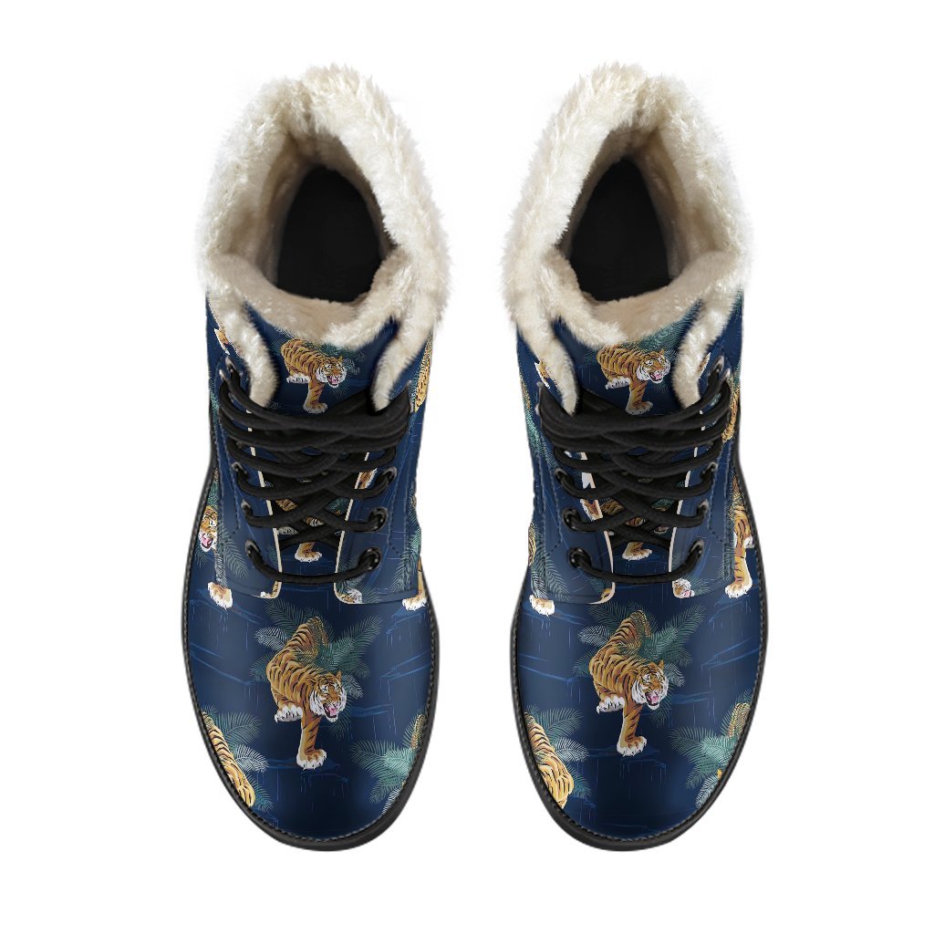 Chinese Tiger Pattern Print Comfy Winter Boots-grizzshop