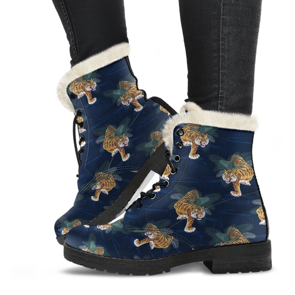 Chinese Tiger Pattern Print Comfy Winter Boots-grizzshop