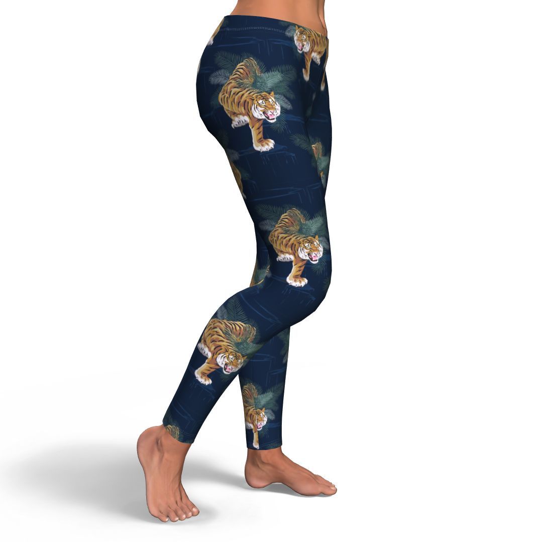 Chinese Tiger Pattern Print Pattern Women Leggings-grizzshop