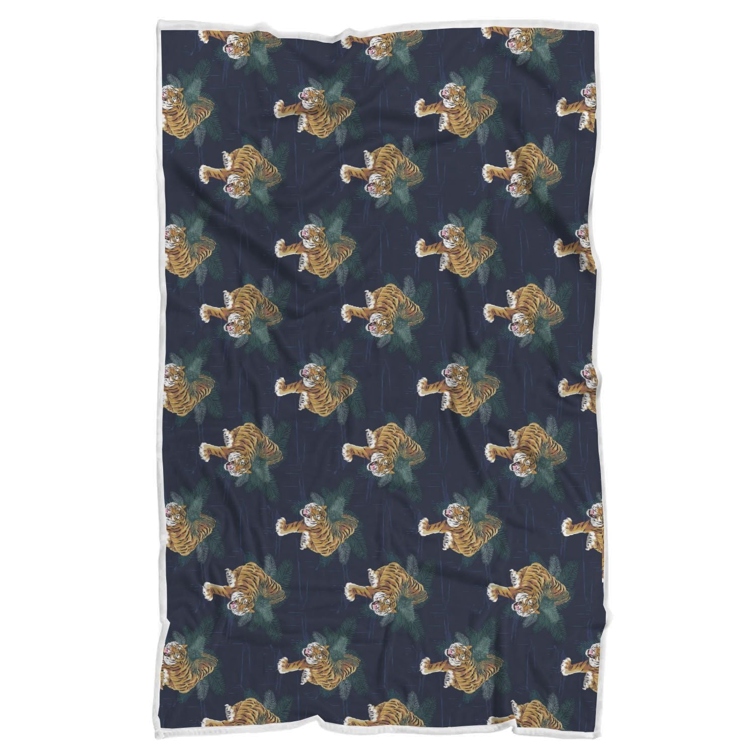 Chinese Tiger Pattern Print Throw Blanket-grizzshop