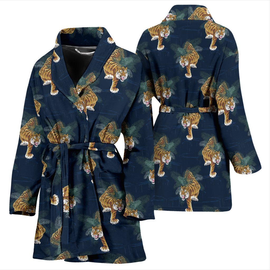 Chinese Tiger Pattern Print Women Long Robe-grizzshop