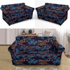 Chinese Wave Dragon Pattern Print Loveseat Cover-grizzshop