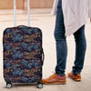 Chinese Wave Dragon Pattern Print Luggage Cover Protector-grizzshop