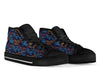 Chinese Wave Dragon Pattern Print Men Women's High Top Shoes-grizzshop