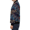 Chinese Wave Dragon Pattern Print Men's Bomber Jacket-grizzshop