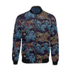 Chinese Wave Dragon Pattern Print Men's Bomber Jacket-grizzshop