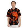 Chinese Zodiac Fire Yin Yang Print Men's Short Sleeve Shirts-grizzshop