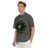 Chinese Zodiac Gold And Green Print Men's Short Sleeve Shirts-grizzshop