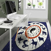 Chinese Zodiac Signs Yin Yang Print Floor Mat-grizzshop