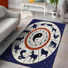 Chinese Zodiac Signs Yin Yang Print Floor Mat-grizzshop