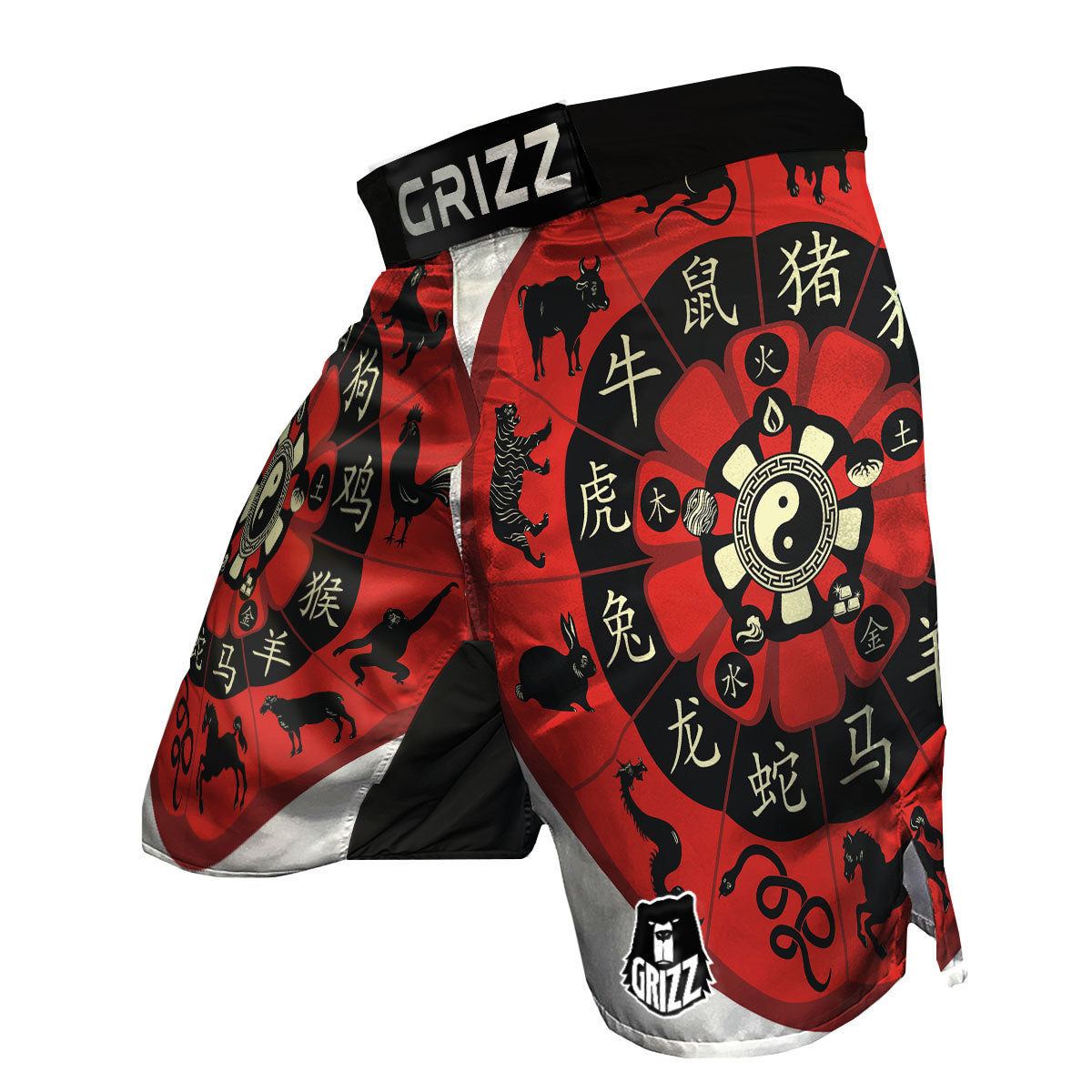 Chinese Zodiac Wheel Yin Yang Print MMA Shorts-grizzshop