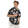 Chinese Zodiac White And Black Print Men's Short Sleeve Shirts-grizzshop