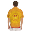 Chinese Zodiac Yellow And Red Print Men's Short Sleeve Shirts-grizzshop