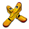 Chinese Zodiac Yellow And Red Print Muay Thai Shin Guards-grizzshop