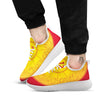 Chinese Zodiac Yellow And Red Print White Athletic Shoes-grizzshop