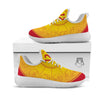 Chinese Zodiac Yellow And Red Print White Athletic Shoes-grizzshop