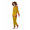 Chinese Zodiac Yellow And Red Print Women's Pajamas-grizzshop