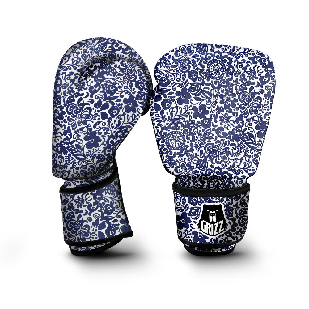 Chintz Floral Print Pattern Boxing Gloves-grizzshop