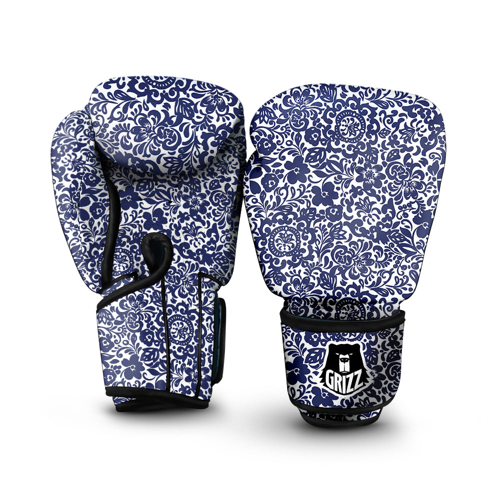Chintz Floral Print Pattern Boxing Gloves-grizzshop