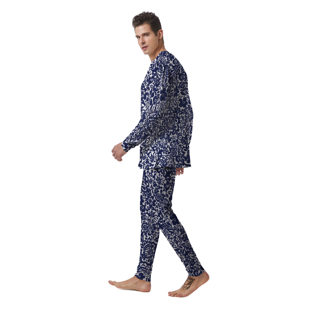 Chintz Floral Print Pattern Men's Pajamas-grizzshop