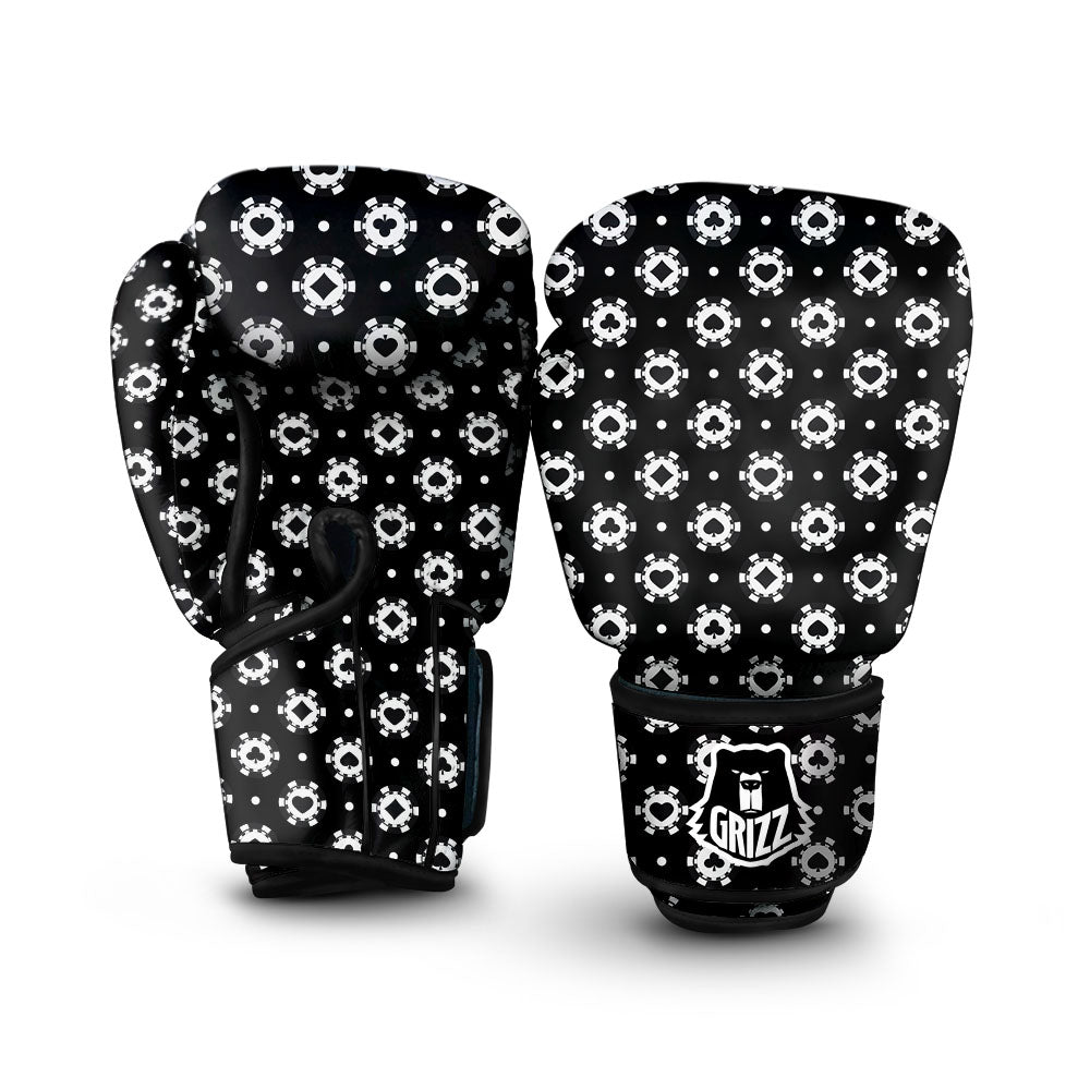 Chip And Casino Print Pattern Boxing Gloves-grizzshop