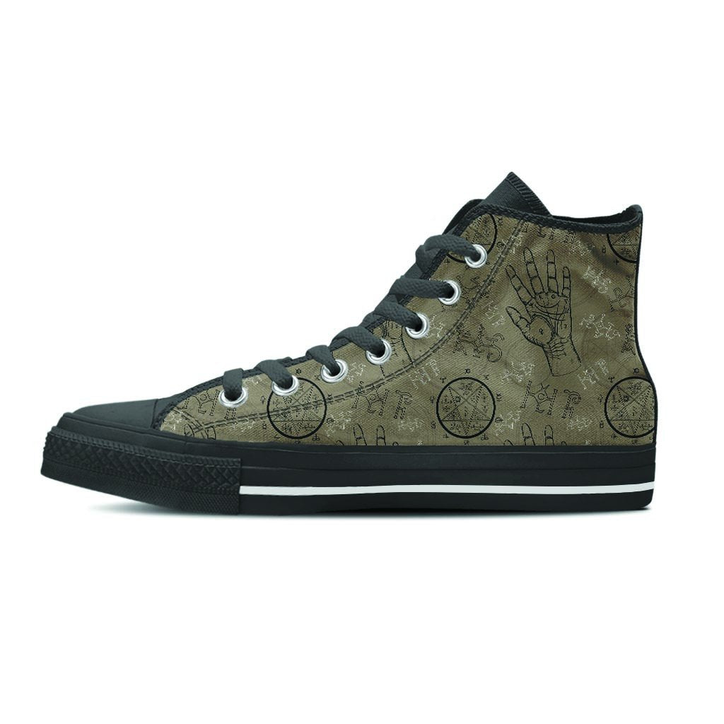 Chiromancy Gothic Witch Men's High Top Shoes-grizzshop