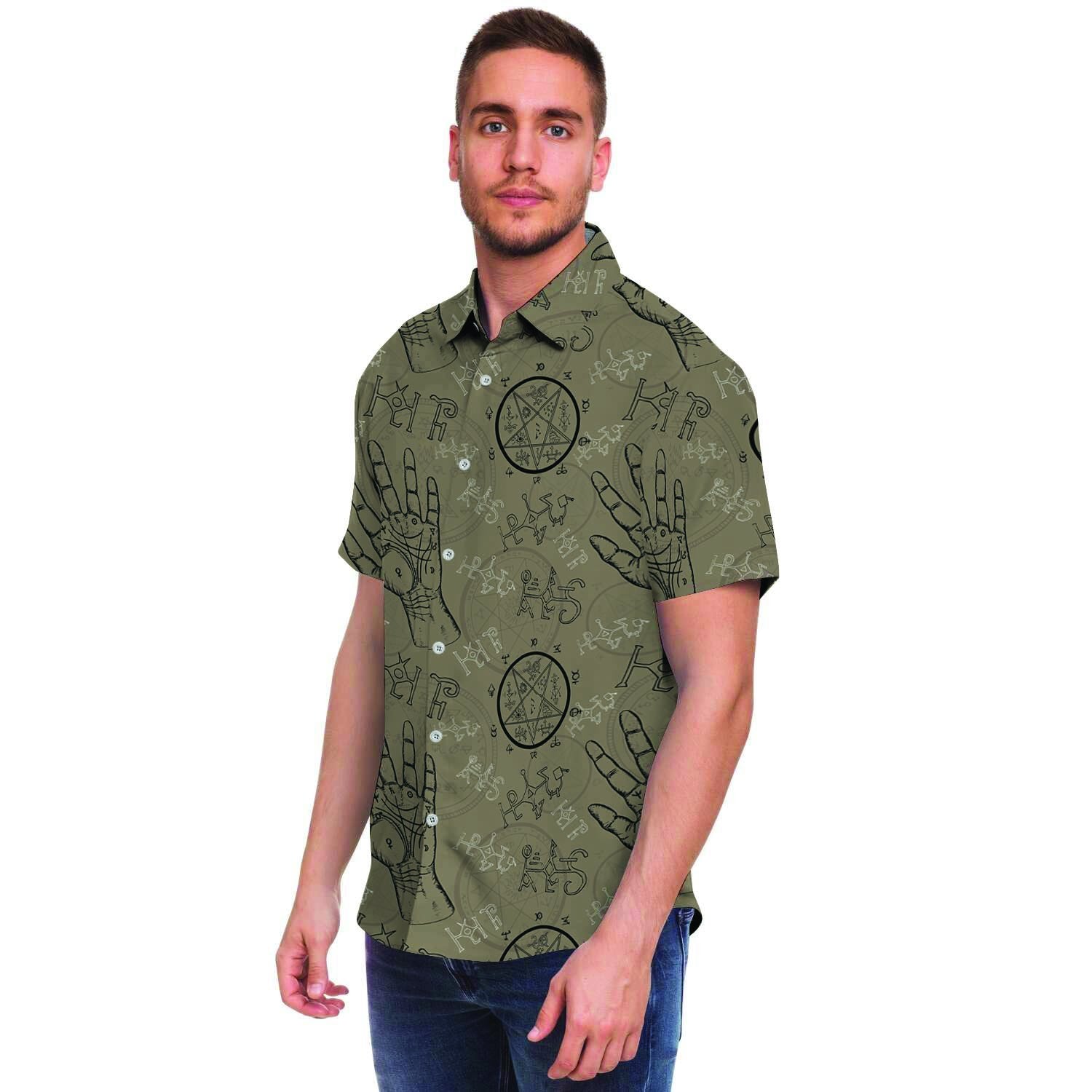 Chiromancy Gothic Witch Men's Short Sleeve Shirt-grizzshop