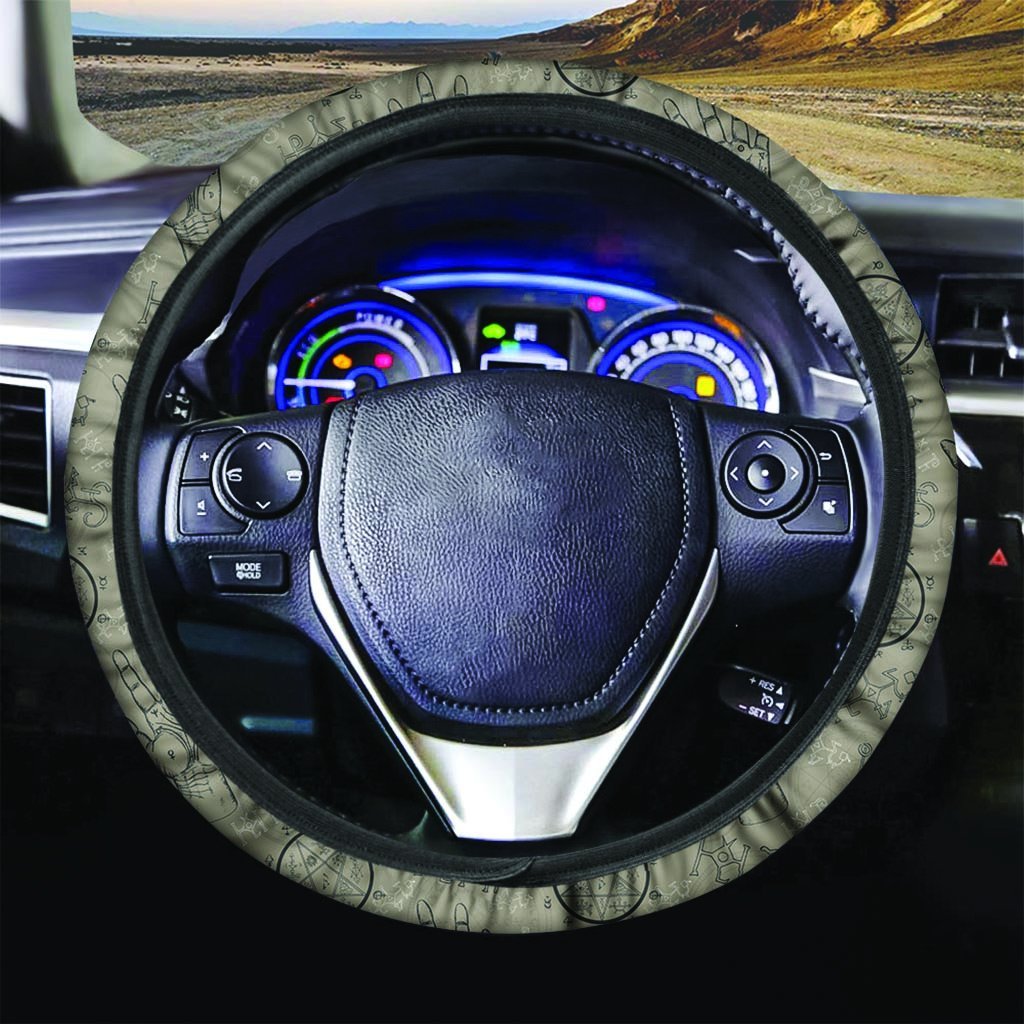 Chiromancy Gothic Witch Steering Wheel Cover-grizzshop