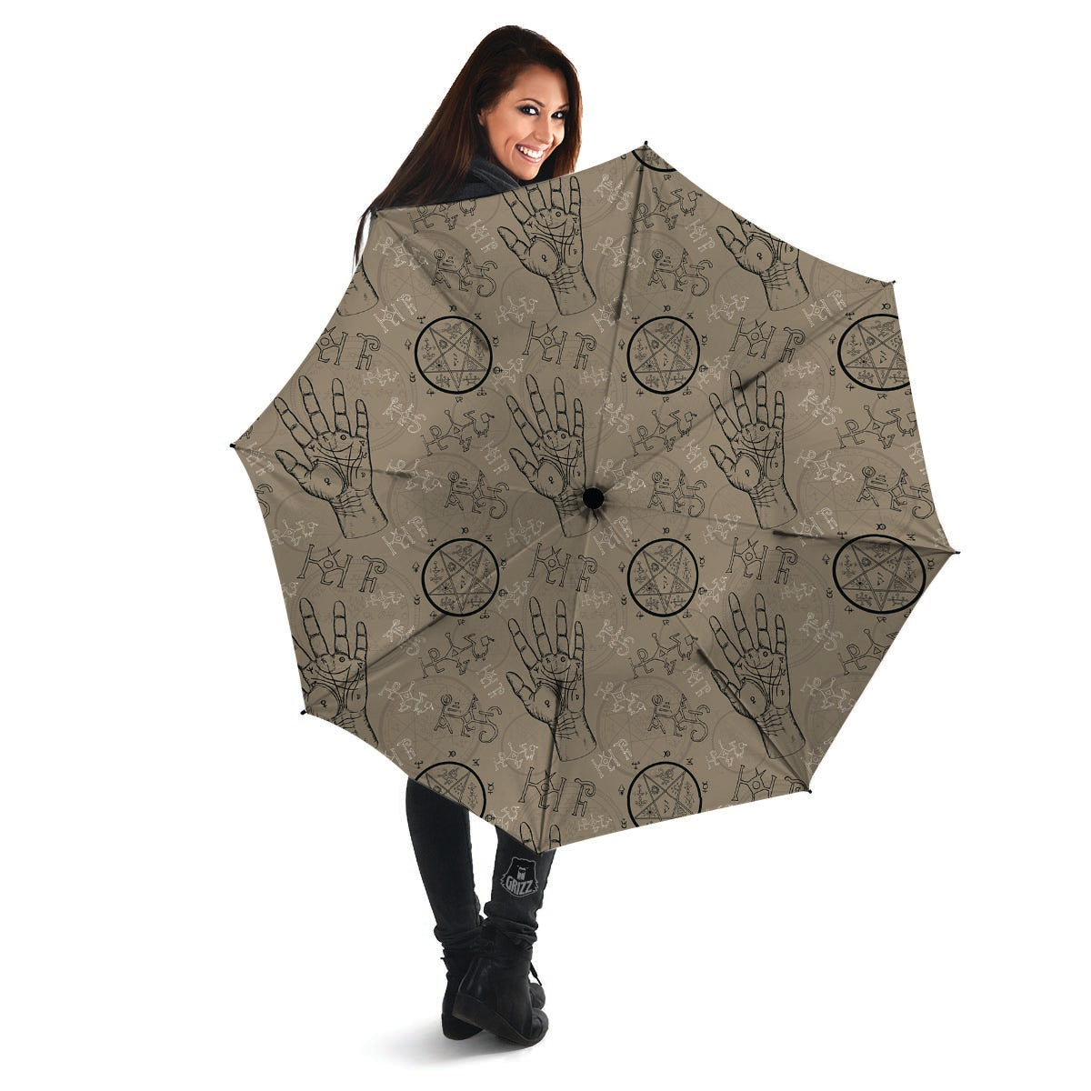 Chiromancy Gothic Witch Umbrella-grizzshop