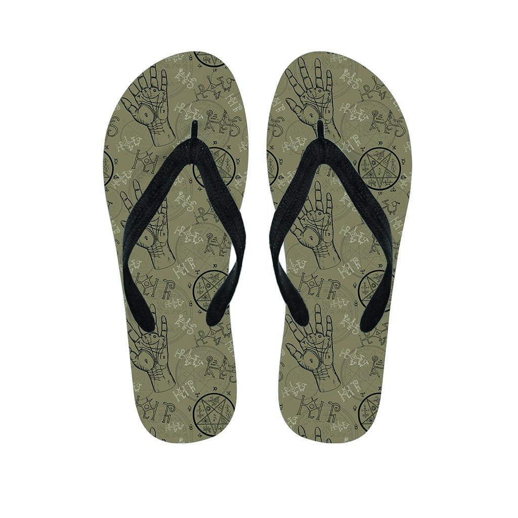 Chiromancy Gothic Witch Women's Flip Flops-grizzshop