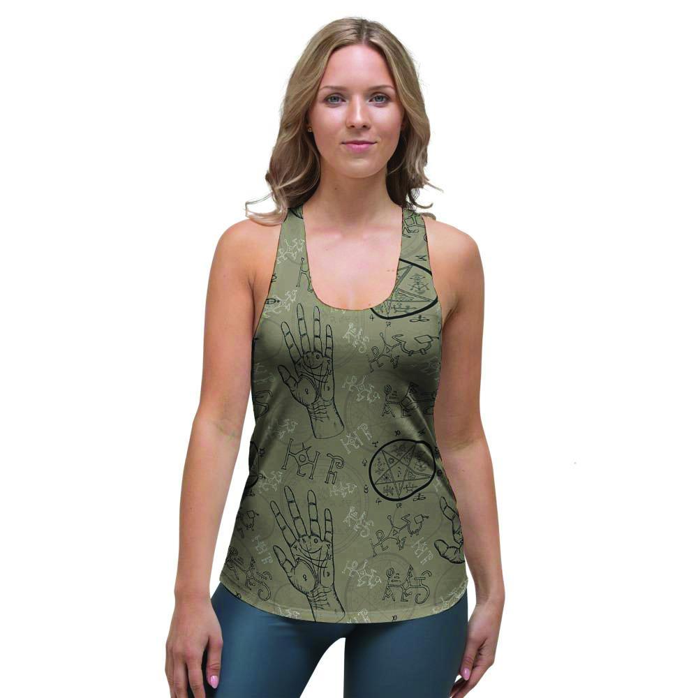 Chiromancy Gothic Witch Women's Racerback Tank Top-grizzshop